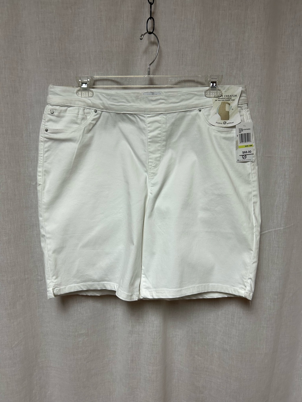 Size 18w Women’s White Twill Shorts Curve Appeal Nwt